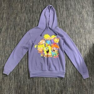 Nickelodeon Graphic Rugrats and Spongebob Purple Hoodie